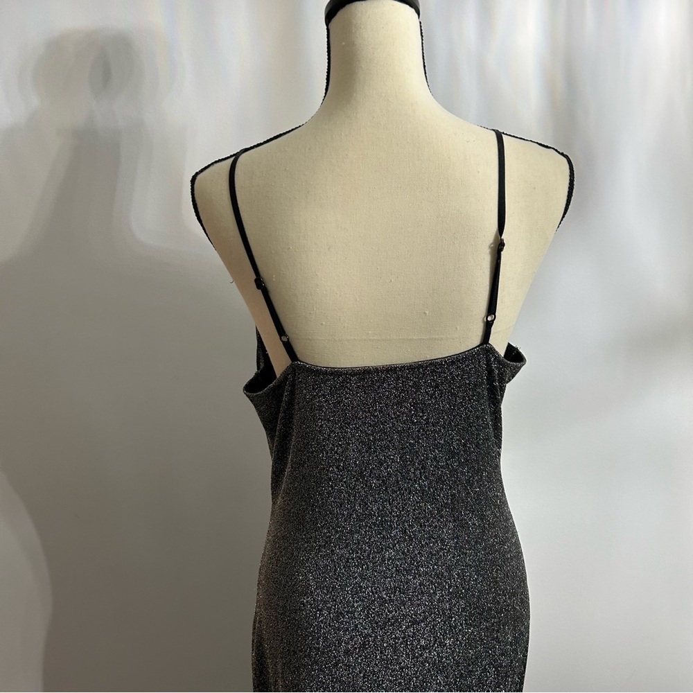 SHEIN Classy Elegant Gray Sparkly Maxi Sleeveless Sexy Bodycon Dress - Picture 7 of 9